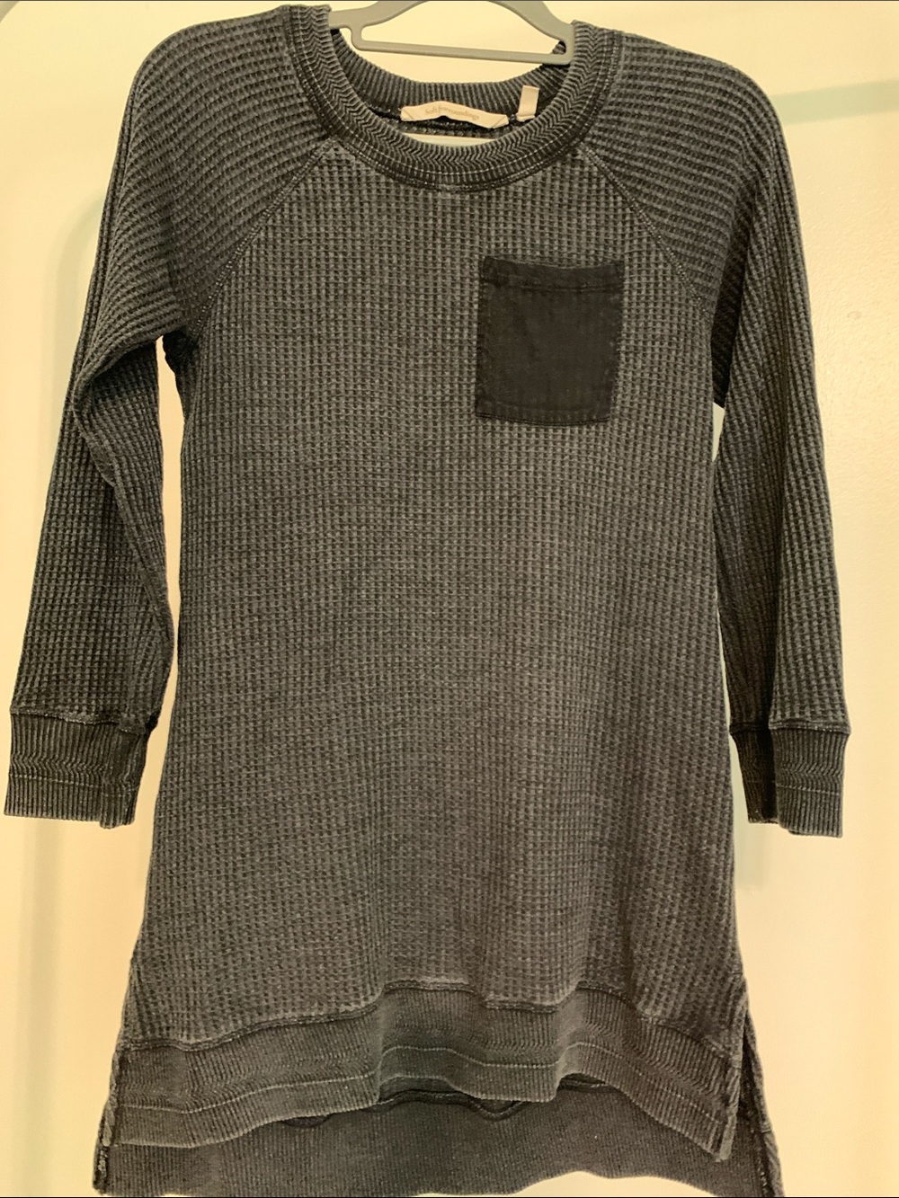 Soft Surroundings Dark Gray Waffle-Knit